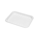#4P White PET Plastic Meat Tray, 9 1/8" × 7 1/16" × 1 3/16" - (250/Case)