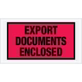5 1/2 x 10" Red "Export Documents Enclosed" Envelopes