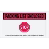 5 1/2 x 10" Red "Packing List Enclosed - Stop" Envelopes