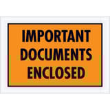 5 1/4 x 7 1/2" Orange "Important Documents Enclosed" Envelopes