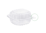5" Clear Plastic Hinged Take-Out Containers 5.27" x 5.27" x 2.55" - (500/Case)