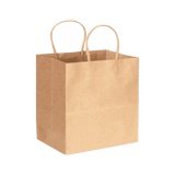 #5 Kraft Paper Shopping Bags with Handles 10" x 6.75" x 12" - (250/Case)