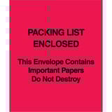 5 x 6" Red "Packing List Enclosed" Important Papers Enclosed Envelopes (Paper Face)