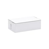 6 1/4" × 3 3/4" × 2 1/8" White Cake / Bakery Box, 1-Piece, Lock Corner - (250/Case) 6600