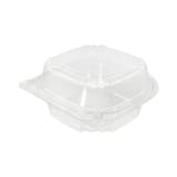 6" Clear PET Plastic Hinged Take-Out Containers - (450/Case)