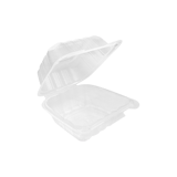 6" x 6" Clear PP Plastic Clamshell Containers  - (250/Case)