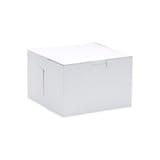 6" x 6" x 4" White Cake / Bakery Box, 1-Piece, Lock Corner - (250/Case) 6603