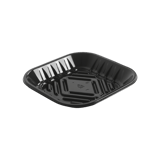 6" x 6" x 9/10" Black PET Plastic Meat Trays - (500/Case)