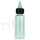60ml PET Plastic Bottle with Black/Clear CRC/TE Twist Cap (800/Case)