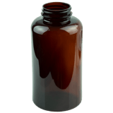 625cc Light Amber PET Plastic Packer Bottle 45-400(140/cs)