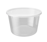 64 oz. Heavy Duty Microwavable Translucent Plastic Deli Containers with Lids - (120/Case)