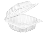 6 x 6" Clear PET Hinged Lid Plastic Food Takeout Container, 1-Compartment - (200/Case)