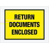 7 1/2 x 5 1/2" Yellow "Return Documents Enclosed" Envelopes