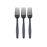 7" Black Extra Heavy Weight Plastic Forks - (1000/Case)