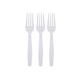 7" White Extra Heavy Weight Plastic Forks - (1000/Case)