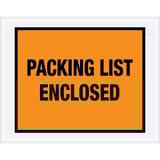 7 x 5 1/2" Orange "Packing List Enclosed" Envelopes