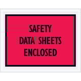 7 x 5 1/2" Red "Safety Data Sheets Enclosed" Envelopes