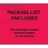 7 x 6" Red "Packing List Enclosed" Important Papers Enclosed Envelopes (Paper Face)