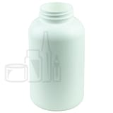 750cc White HDPE Plastic Packer Bottle 53-400 (90/Case)