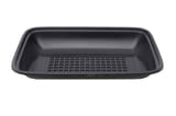 8 11/16" × 6 9/16" × 1 1/2" Black PP Plastic Meat Tray - (300/Case)