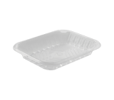 8 3/5" X 6 3/10" X 1" Clear PET Plastic Meat Trays - (400/Case)