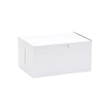 8" × 5 1/2" × 4" White Cake / Bakery Box, 1-Piece, Lock Corner - (250/Case) 6805