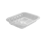 8 7/10'' x 6 3/5'' x 1 1/2'' Clear PET Plastic Meat Trays - (500/Case)