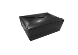 #8 Black Microwavable Folded Paper Take-Out Containers 6.75" x 5.5" x 2.5" - (300/Case)