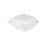 8" Clear PET Plastic Hinged Take-Out Containers - (200/Case)