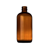 8 oz Amber Boston Round Bottle with 28-400 Neck Finish - (96/Case)