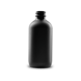 8 oz Black Frosted Glass Boston Round Bottle 28-400 Neck Finish