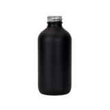 8 oz. Black Matte Boston Round Glass Bottle 28-400 Neck Finish - (12/Case)