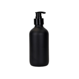 8 oz. Black Matte Boston Round Glass Bottle with Black Lotion Pump - (12/Case)