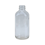 8 oz. Clear Boston Boston Round Glass Bottle 28-400 Neck Finish - (12/Case)