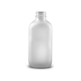 8 oz Clear Frosted Glass Boston Round Bottle 28-400 Neck Finish