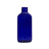 8 oz. Cobalt Blue Boston Round Glass Bottle 28-400 Neck Finish - (12/Case)