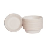 8 oz Heavy Duty Round Compostable Bagasse Bowl, White - (1000/Case)