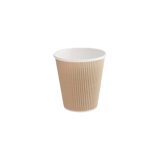 8 oz. Kraft Double Wall Ripple Paper Hot Cups - (500/Case)