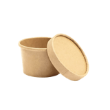8 oz. Kraft Poly-Coated Paper Food Cup with Paper Lid - (250/Case)