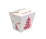 8 oz. Pagoda Print White Chinese Microwavable Paper Take Out Containers - (500/Case)