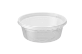 8 oz. Heavy Duty Microwavable Translucent Plastic Deli Containers with Lids - (240/Case)