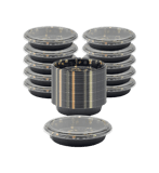 8" Round Sushi Trays with Clear Lids - (200/Case)