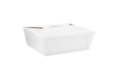 #8 White Microwavable Folded Paper Take-Out Containers 6.75" x 5.5" x 2.5" - (300/Case)