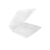 8" x 8" Clear PP Plastic Clamshell Containers - (150/Case)