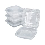 8" x 8" Clear PS Plastic Clamshell Container​ - (200/Case)