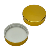 89-400 Gold Smooth Skirt Lid with Foam Liner - (100/Case)