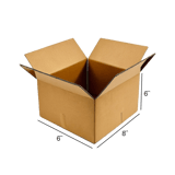 8" x 6" x 6" Corrugated Shipping Box – Kraft 32 ECT, Single Wall - (25/Bundle)