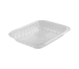 9 1/5'' x 7 1/5'' x 1 1/5'' Clear PET Plastic Meat Trays - (400/Case)