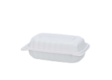 9" x 6" x 3" 1-Compartment Microwaveable White Mineral-Filled Plastic Hinged Take-Out Containers - (120/Case)