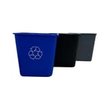 ABCO 28 Qt. / 7 Gal Rectangular Wastebasket / Trash Can - Black (BS-7B)